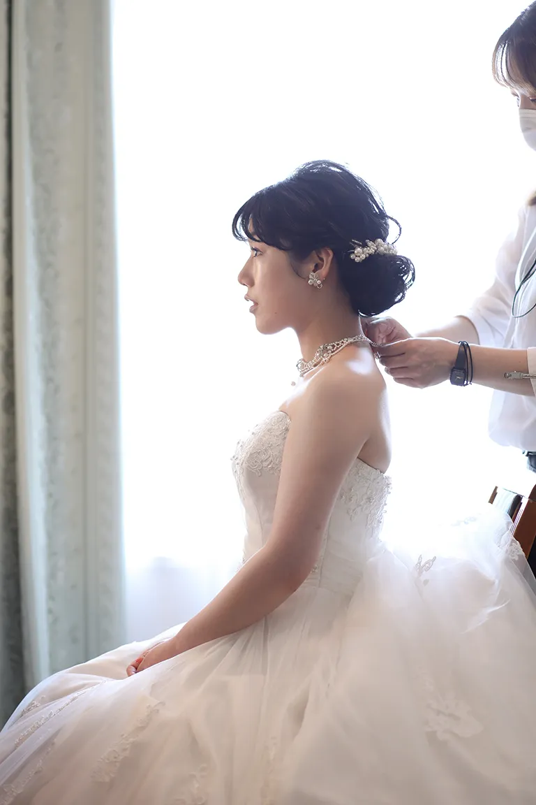 チャペルフォトウェディング 新婦ヘアセット
